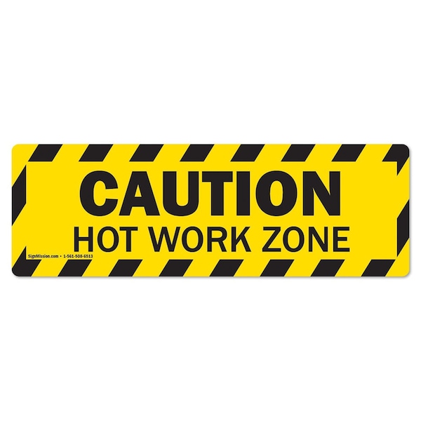 Caution-Hot Work Zone 18in Non-Slip Floor Marker, 12PK, 16 in L, 16 in H, FD-2-R-16-12PK-99863